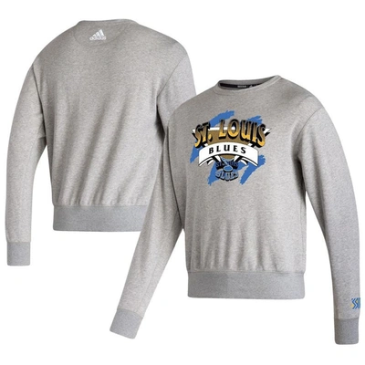 Adidas Originals Adidas Gray St. Louis Blues Reverse Retro 2.0 Vintage Pullover Sweatshirt
