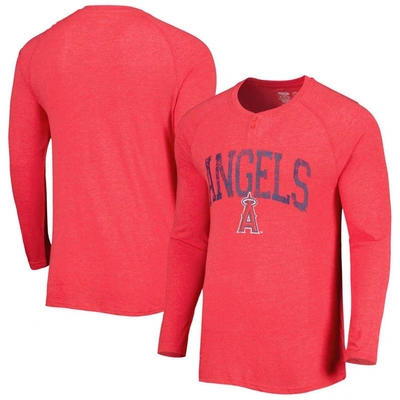 Concepts Sport Red Los Angeles Angels Inertia Raglan Long Sleeve Henley T-shirt