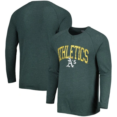 Concepts Sport Green Oakland Athletics Inertia Raglan Long Sleeve Henley T-shirt