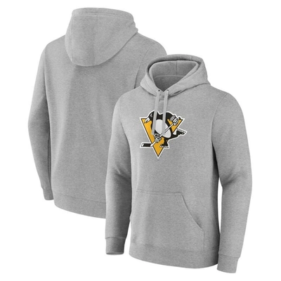 Fanatics Branded Heather Gray Pittsburgh Penguins Primary Logo Pullover Hoodie