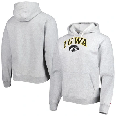 League Collegiate Wear Heather Gray Iowa Hawkeyes Arch Essential Fleece Pullover Hoodie