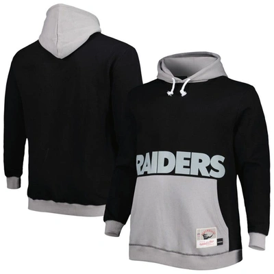 Mitchell & Ness Black/silver Las Vegas Raiders Big & Tall Big Face Pullover Hoodie
