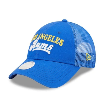 New Era Royal Los Angeles Rams Team Trucker 9forty Snapback Hat