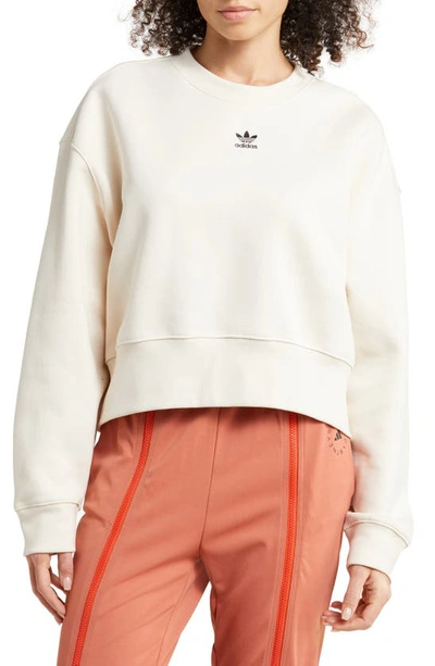 Adidas Originals Trefoil Crewneck Sweatshirt In Wonder White