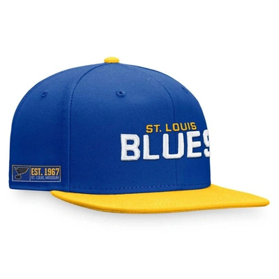 Fanatics Branded Blue/gold St. Louis Blues Iconic Color Blocked Snapback Hat In Blue,gold