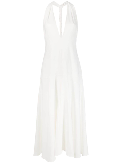 Proenza Schouler Twisted-back Crepe Dress In White