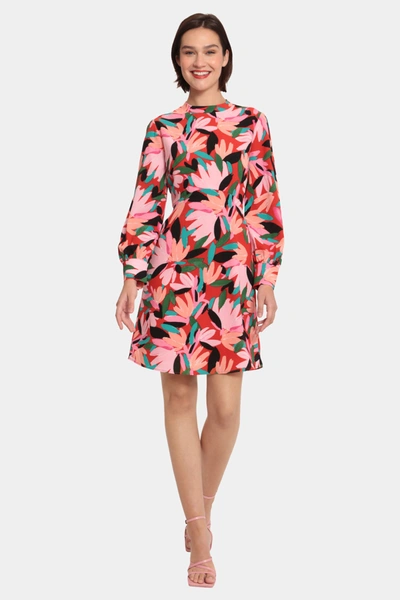 Donna Morgan Floral Long Sleeve Sheath Dress In Pink