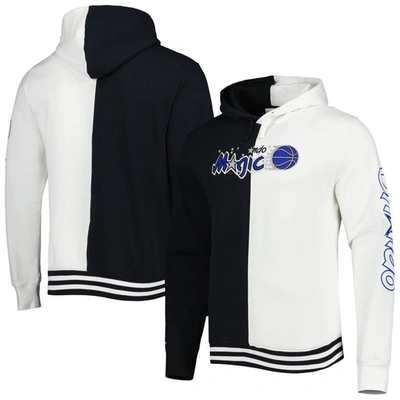 Mitchell & Ness Men's  Black, White Orlando Magic Hardwood Classics Split Pullover Hoodie In Black,white