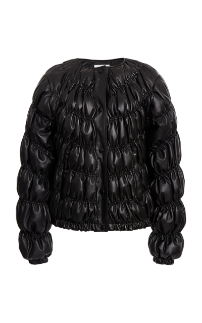Chloé Ruched Quilted Leather Jacket In Black