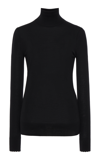 Chloé Turtleneck Superfine Wool Knit Sweater In Black