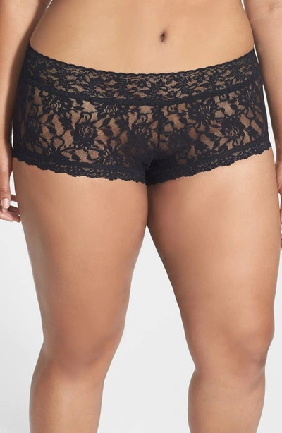 Hanky Panky Stretch Lace Boyshorts In Black