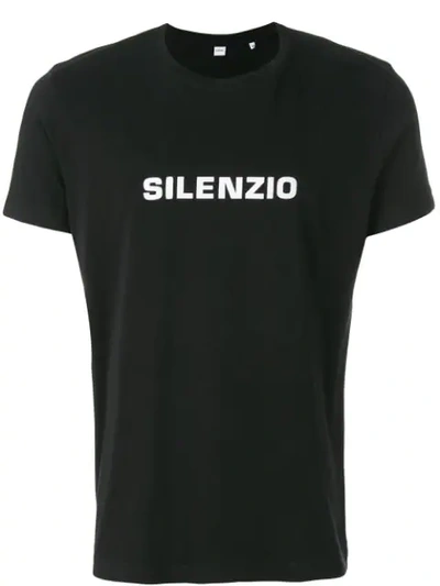 Aspesi Slogan Print T-shirt In Black