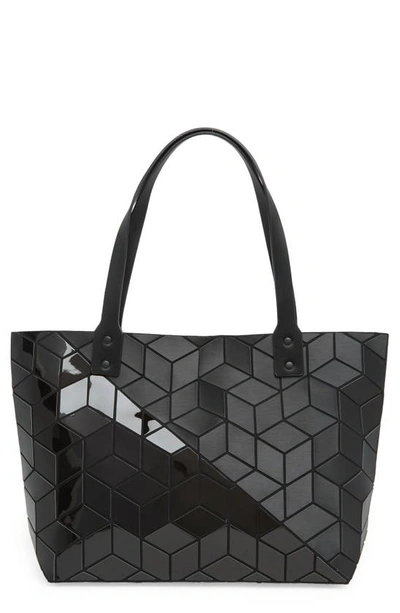 Patrizia Luca Diagonal Two-tone Geometric Tote Bag In M.black/ S.black
