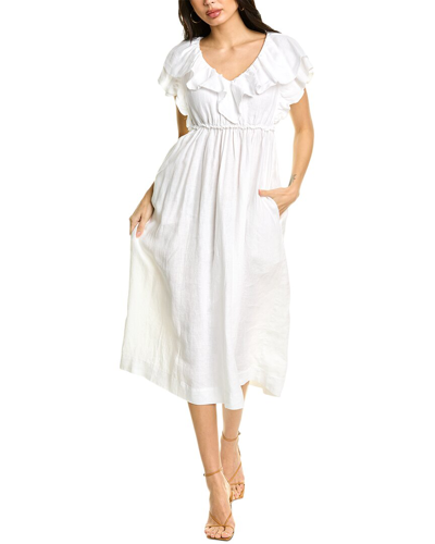 Trina Turk Play Linen Midi Dress In White