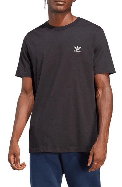 Adidas Originals Essentials Cotton Crewneck T-shirt In Black