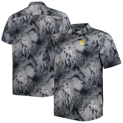 Tommy Bahama Black San Diego Padres Big & Tall Luminescent Fronds Camp Islandzone Button-up Shirt