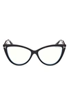 Tom Ford 56mm Blue Light Blocking Glasses In Black/ Other