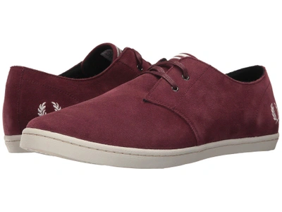 Fred Perry Byron Low Suede In Port/porcelain | ModeSens