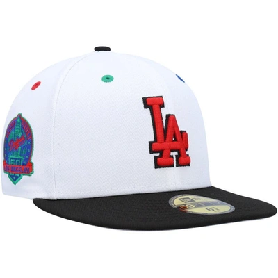 New Era Men's  White, Black Los Angeles Dodgers 60th Anniversary Primary Eye 59fifty Fitted Hat In White,black