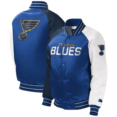 Starter Kids' Youth  Blue St. Louis Blues Raglan Full-snap Varsity Jacket