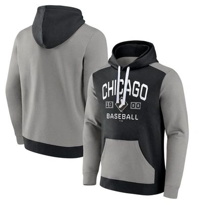 Fanatics Branded Black/gray Chicago White Sox Chip In Pullover Hoodie In Black,gray