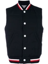 Moncler Quilted Down Wool Gilet In Blue