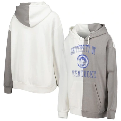 Gameday Couture Women's  Gray, White Kentucky Wildcats Split Pullover Hoodie In Gray,white