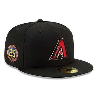 New Era Black Arizona Diamondbacks 25th Anniversary  59fifty Fitted Hat In Black/red