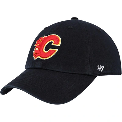 47 ' Black Calgary Flames Alternate Clean Up Adjustable Hat
