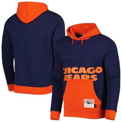 Mitchell & Ness Men's  Navy Chicago Bears Big Face 5.0 Pullover Hoodie