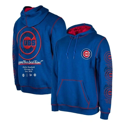 New Era Royal Chicago Cubs Team Split Pullover Hoodie