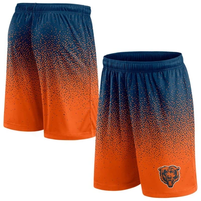 Fanatics Branded Navy/orange Chicago Bears Ombre Shorts In Navy,orange