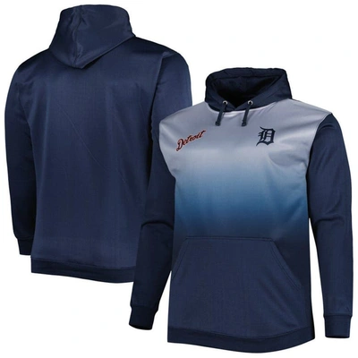 Profile Navy Detroit Tigers Fade Sublimated Fleece Pullover Hoodie