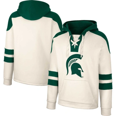 Colosseum Cream Michigan State Spartans Lace-up 4.0 Vintage Pullover Hoodie