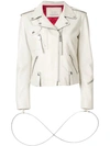 Alyx Leather Biker Jacket In White