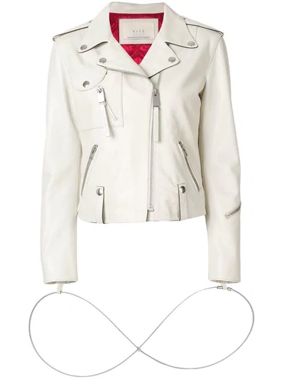 Alyx Leather Biker Jacket In White