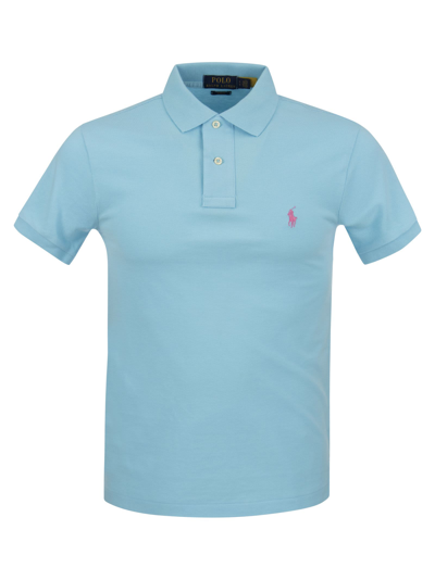 Polo Ralph Lauren Slim-fit Pique Polo Shirt In Turquoise