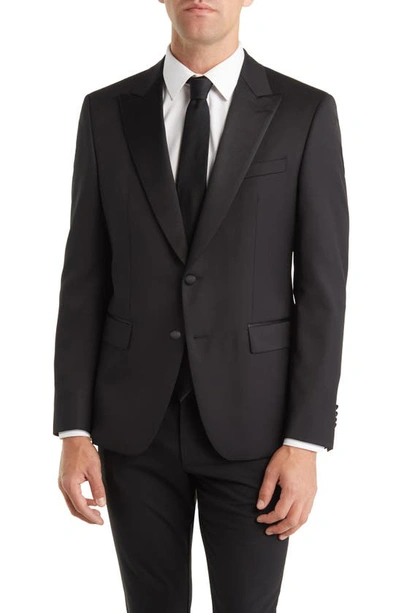 Hugo Boss Huge Tux Virgin Wool Sport Coat In Black