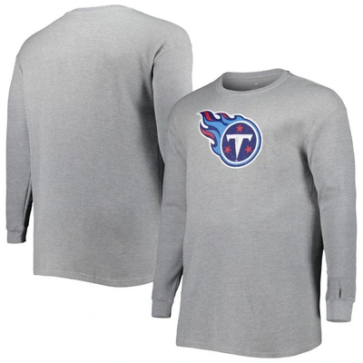Profile Heather Gray Tennessee Titans Big & Tall Waffle-knit Thermal Long Sleeve T-shirt