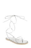 Bcbgeneration Tarin Ankle Tie Sandal In Silver