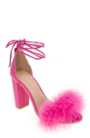 Bcbgeneration Biny Feather Ankle Strap Sandal In Passion Pink