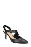 Bella Vita Arabella Slingback Pointed Toe Pump In Black Leather