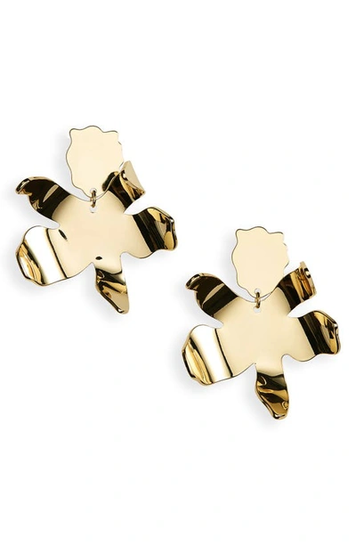 Lele Sadoughi Paper Lily Drop Earrings In 14k Gold Plated