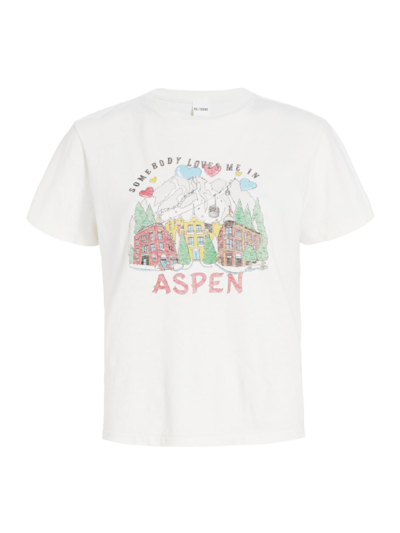 Re/done Women's Aspen Graphic T-shirt In Vintage White