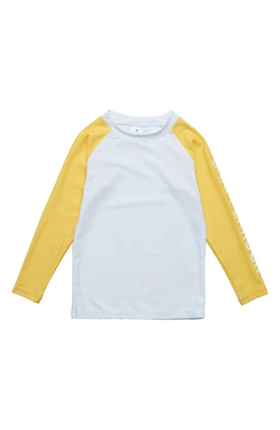 Snapper Rock Kids' Little Boy's & Boy's Boho Tropical Raglan Sleeve Rash T-shirt In White