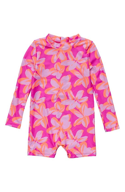 Snapper Rock Baby's & Little Girl's Hibiscus Hype Long-sleeve Sunsuit In Pink