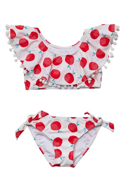 Snapper Rock Kids' Little Girl's & Girl's 2-piece Juicy Fruit Flounce Bikini In White