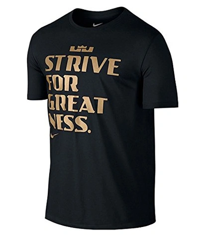 Nike Dri Fit Cotton Lebron James Strive For Greatness Men's T Shirt Black |  ModeSens