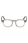 Tom Ford 49mm Blue Light Blocking Glasses In Grey/ Other