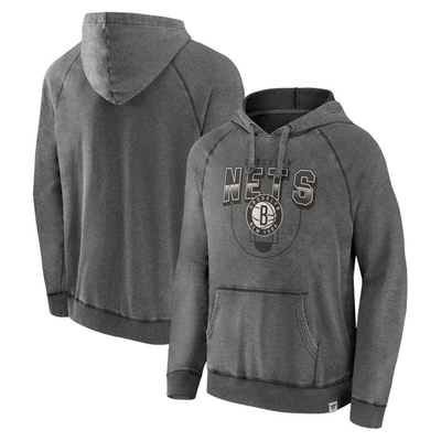 Fanatics Branded Gray Brooklyn Nets Acquisition True Classics Vintage Snow Wash Pullover Hoodie